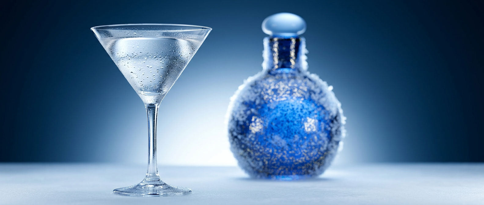 Albino Caviar Vodka with a chilled glas of Martini
