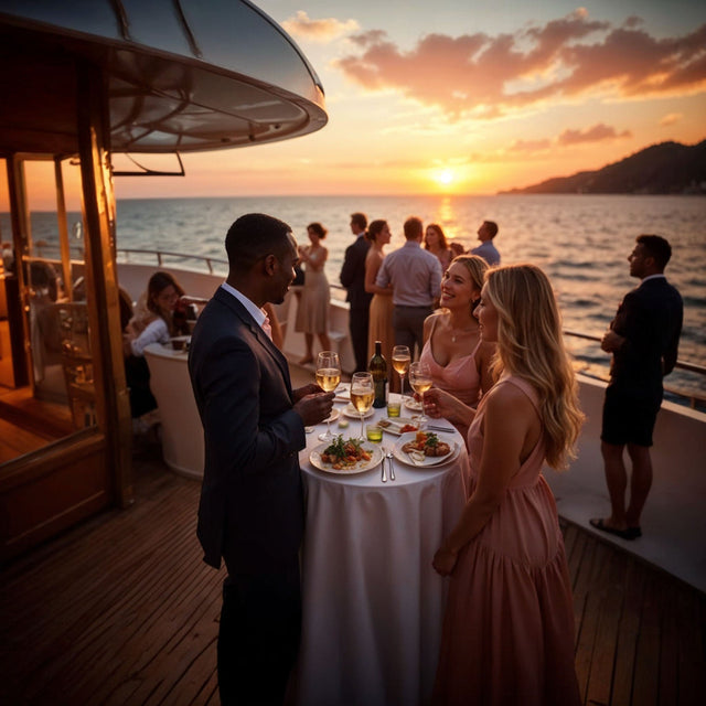 Party on a super yacht serving Eichinger Caviar