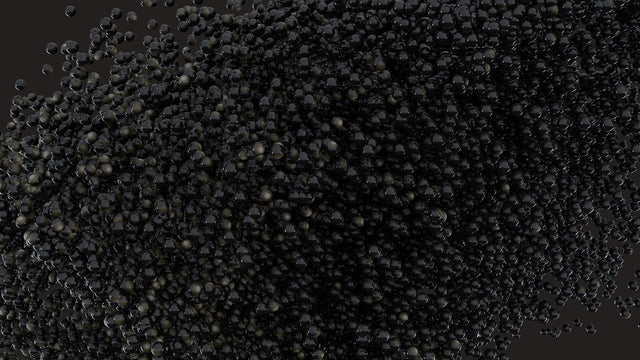 Caviar Pearls floating in Void in random Pattern