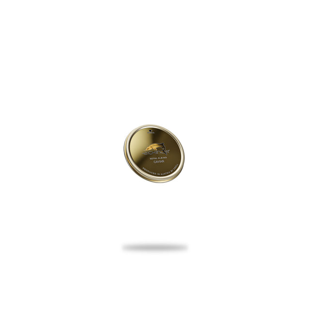30g tin of Eichinger Royal Albino Caviar, gold lid